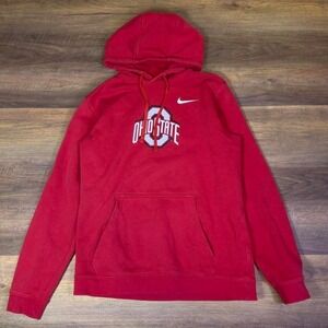 Nike Ohio State Buckeyes Pullover Hoodie Men's Large Red NCAA Sportswear